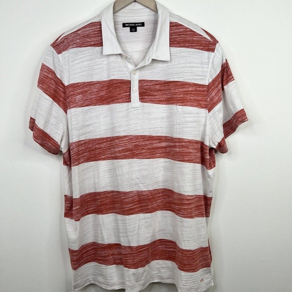 Michael Kors Other - Michael Kors Mens Polo Shirt Red Striped Short Sleeve XXL MK